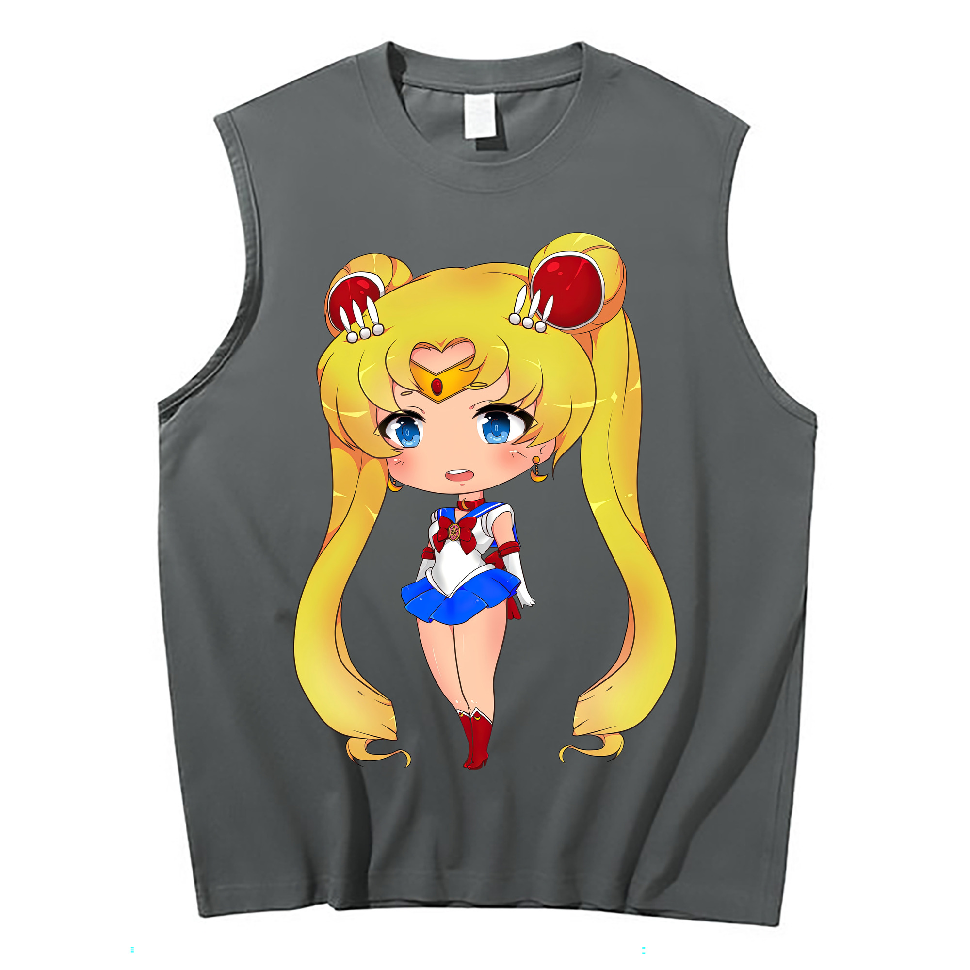 （画像用） 美少女戦士セーラームーン 月野 うさぎ つきの うさぎ Sailor Moon Tsukino Usagi コットン100％タンクトップ（フロントプリント）